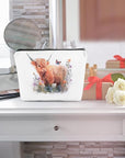 Western cosmetic bag highland cow