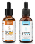 Anti Aging Vitamin C Serum Hyaluronic Acid Serum Set - with Hyaluronic Acid, Skin Care Set Boost Skin Collagen,Hydrate & Plump Skin, Anti Aging & Wrinkle Facial Serum