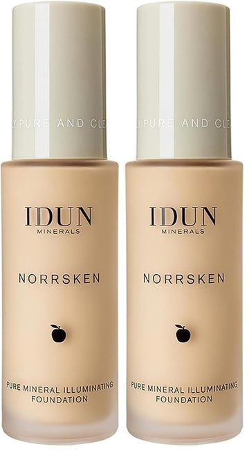 Liquid Norrsken Foundation - Silky Smooth Coverage - Luminous, Dewy Finish for Dry and Dull Skin - Water Resistant and Vegan Makeup - 206 Freja - Warm Light - 1.01 oz (Pack of 2)