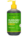 Alaffia Everyday Coconut Face Cleanser for All Skin Types. Leaves Skin Fresh and Hydrated with Fair Trade Coconut Oil & Neem, Vegan, Cruelty Free, No Parabens, Purely Coconut, 12 Fl Oz