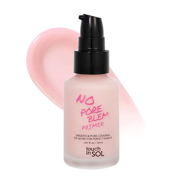 TOUCH IN SOL No Poreblem Primer – Pore Primer for Korean Makeup, Mattifying Primer for Oily Skin, Pore Eraser for Large Pores, Blurring Finish from K Beauty (1.01 fl.oz/30ml)