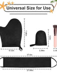 4 Pcs Self Tanner Mitt Applicator Kit - Self Tanning Mitt Glove,Self Tanner Back Applicator,Mini Face Tanner Mitt,Face Tanner Brush Soft Streak-Free Reusable & Washable for Women Girl Men (Black)
