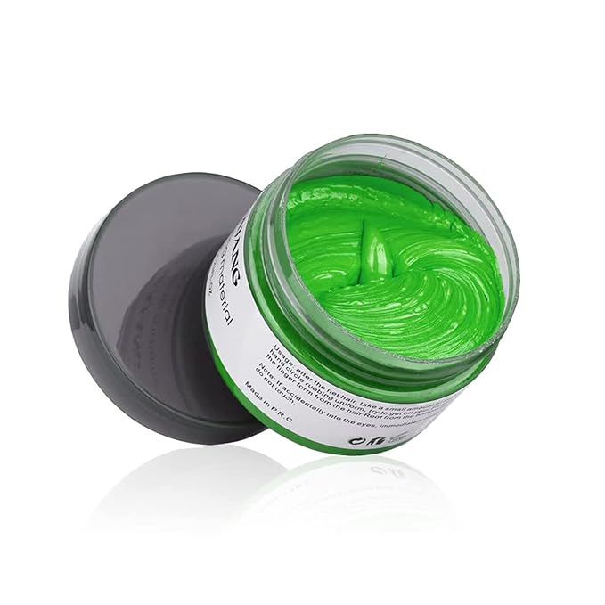 Temporary Hair Wax Color, Green, 4.23 oz - Natural Styling Clay for Cosplay, Party