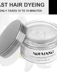 Hair Wax Color White, Temporary Hair Color Dye Washable Hair Styling Mud, Style Clay for Girls Boys Teens Women, Instant Hair Coloring Gel Cream for DIY Cosplay Halloween Children's Day (1, White)