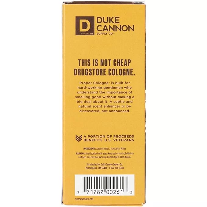 Duke Cannon Proper Cologne Sawtooth | Men's Eau de Parfum | Alpine Air and Cedarwood | Fresh, Woodsy, Long-Lasting Scent | 1.7 fl oz