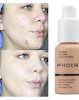 PHOERA Flawless Soft Matte Liquid Foundation 24 HR Oil Control Concealer Makeup, Full Coverage Foundation for Women and Girls (103 Warm Peach)
