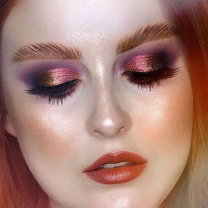 AMY'S DIARY Duochrome MultiChrome Chameleon Liquid Metallic Eyeshadow, High-Impact Multi-Dimensional Finish,Pink GOLD Silky Smooth and High Pigment Holographic Glitter Eyeshadow Makeup (#02)
