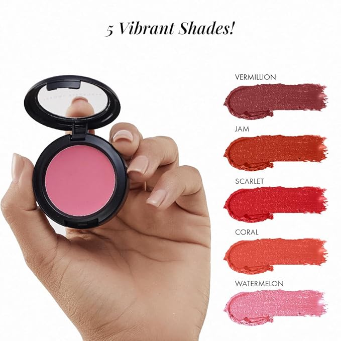 Jerome Alexander Blush ‘n’ Kiss Cream for Cheeks & Lips | Creamy, Lightweight, Buildable Coverage | Blush Balm Face Makeup|Tint Jam