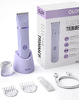 OLOV Electric Body Hair Trimmer - Groin Trimmer for Men - Bikini Trimmer Women - Wet/Dry Shaver Groomer, Replaceable Ceramic Blade Heads, USB Recharge Dock, Waterproof Hygiene Razor,Purple