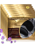 Eye Mask, 30 Pairs Collagen Under Eye Patches, Black Crystal Eye Gel Pads for Reducing Dark Circles, Lighten Wrinkles Anti-Aging Moisturizing, Fine Lines Eye Bags Puffiness Women Men