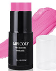 MEICOLY Pink Face Body Paint Stick(1.06 Oz),Blendable Halloween Face Paint ,Pink Accessories for Spirit Week,Sweatproof Waterproof Body Paint Makeup Oil Based Stick for Special Effects SFX Cosplay