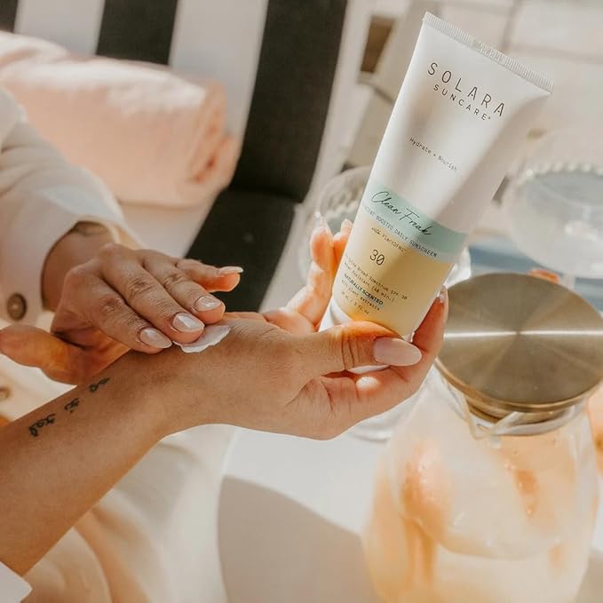 Solara Suncare - Clean Freak Nutrient Boosted Sunscreen, SPF 30 (Sport) | EWG Verified, Vegan, Cruelty Free, Reef friendly | Unscented, Zinc Oxide Broad Spectrum, Water Resistant (3 fl oz | 90 ml)