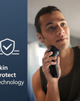 Philips Norelco Shaver 2400 Series, Wet and Dry Electric Shaver, Pop-up Trimmer, P-Cap, Deep Black, Model X3001/90