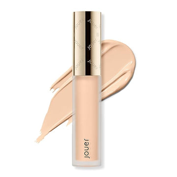 Jouer Essential High Coverage Liquid Concealer - Brightening Concealer - Color Corrector for Under Eye Dark Circles, Spot Coverage, and Eye Primer - Soft Matte Finish, Wheat