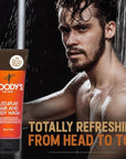 Woody's Just4Play Hair and Body Wash for Men - Sulfate-Free, Deep Cleansing, Hydrating, Fresh Scent, All-in-One Shower Gel, 8 fl oz