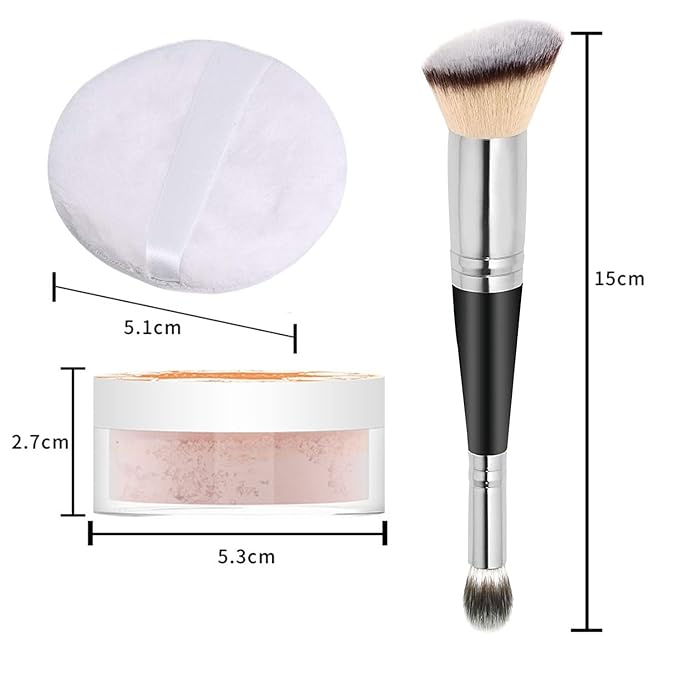 2PCS Loose Face Powder, Oil Control Minimizes Pores (05# Fair) 8g