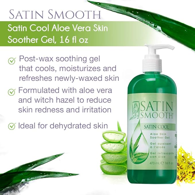 Satin Smooth Waxing Duo: Zinc Oxide Hair Removal Wax AND Cool Aloe Vera Skin Soother Gel