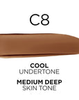 L'Oreal Paris True Match Super-Blendable Foundation, Medium Coverage Liquid Foundation Makeup, C8, Medium Deep, 1 Fl Oz
