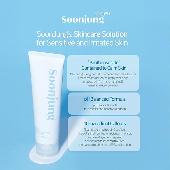 ETUDE SoonJung 10 Free Moist Emulsion 4.39 fl. Oz (130ml) 23AD | Hypoallergenic Non-Irritating Hydrating Emulsion for Skin Damage Care and Relaxation | Korean Skin Care