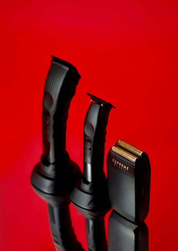 Supreme Trimmer 3-in-1 Barber Bundle | 2Spee Clipper, 2Spee Trimmer & Crunch Foil Shaver | Professional Beard Trimmer Men’s Hair Clipper Kit | (Black)