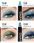 evpct 4Pcs Cream Blue Eyeshadow Stick Pencil Set for Eyes Waterproof Sky Blue Dazzling Blue Greenish Cyan Royal Blue Shimmer Metallic Holographic Eyeshadow Crayon Stick Bulk sombras en crema para ojos