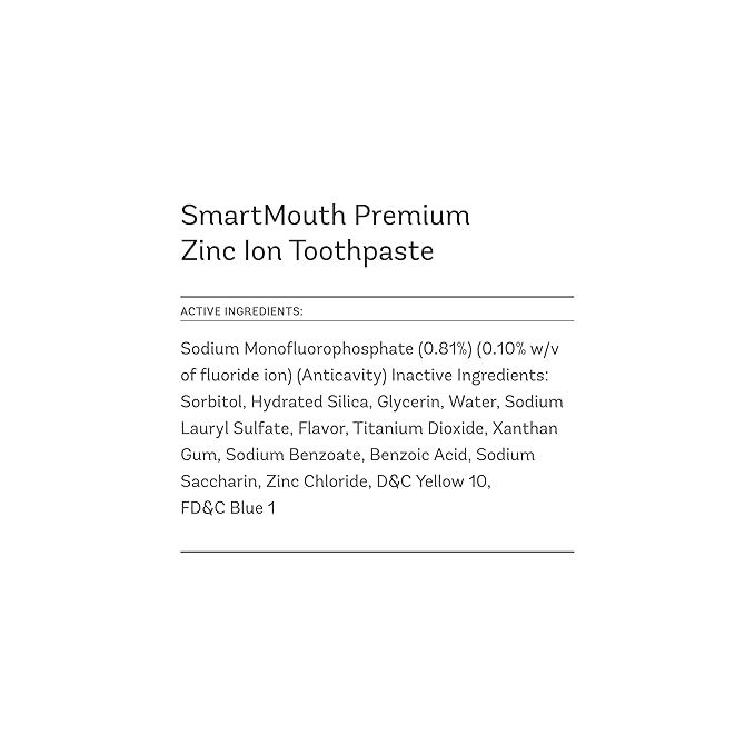 SmartMouth Toothpaste, Refreshing Mint, 6-Ounce Tube (Pack of 3)