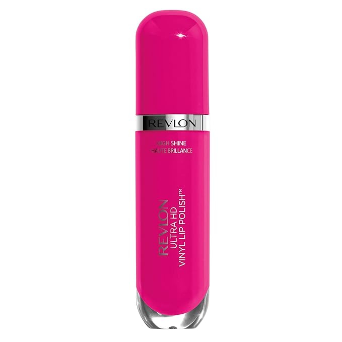 Revlon Ultra HD Vinyl Lip Polish, Liquid Lipstick, Rule The World, Hot Pink Gloss , 0.2 Fluid Ounce