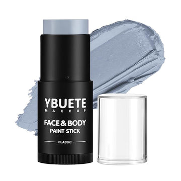 Grey Face Body Painting Stick, Professional Grey Full-coverage Cream Face Paint for Halloween SFX Zombie Grayscale Cosplay Makeup, Washable Eye Body Stick for Adult Costume Party