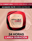 L'Oreal Paris Makeup Infallible Fresh Wear Foundation in a Powder, Up to 24H Wear, Waterproof, Linen, 0.31 oz.