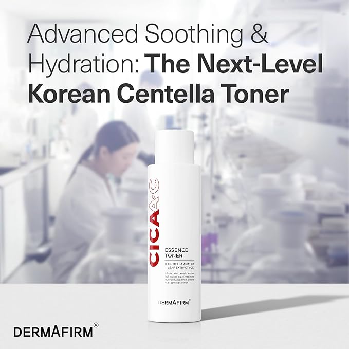 DERMAFIRM CICA AC Essence Toner 5.07 fl oz – Exfoliating with AHA BHA & Salicylic Acid, Centella Asiatica Soothing Toner for Sensitive, Oily & Dry Skin – K-Beauty Facial Toner for Pore Minimizer