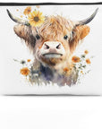Western cosmetic bag highland cow