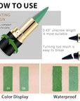 Kaely 2Pcs Light Dark Green Gel Eyeliner Pencils Set,Waterproof Color Colored Eye Liner Crayon,Cat Eye Stencil Gothic Halloween Makeup,Face Paint Eye Black Stick,delineadores de colores para ojos