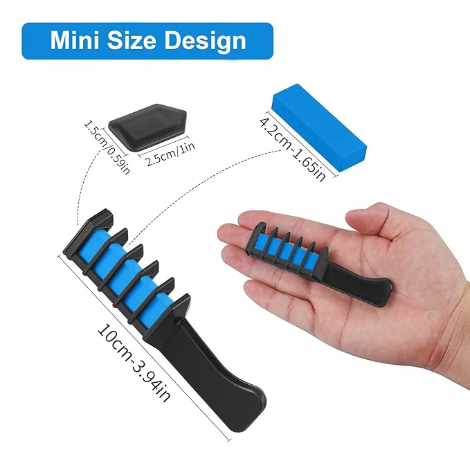 New Hair Chalk Comb Temporary Hair Color Dye for Girls Kids with Light Color Hair, Washable Hair Chalk for Girls Age 4 5 6 7 8 9 10 Birthday Cosplay DIY,Independence Day (Red,White,Blue)