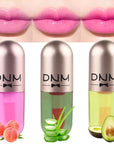 evpct 3Pcs Peach Aloe Vera Avocado Mini Clear Color Changing Lip Oil Tinted Lip Gloss Set for Women Girls Lip Balm Tint Stain Glaze Pack Lipstick Magic labiales magicos brillos para labios