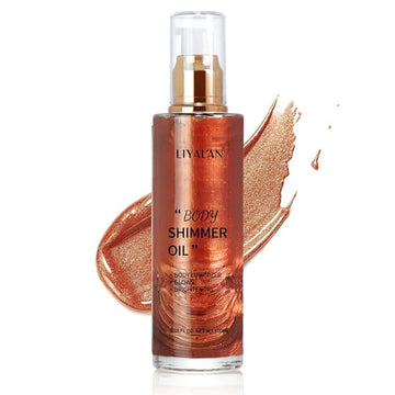 Liyalan Shimmer Body Oil Golden Brown 5 Color Fl Oz/#04)