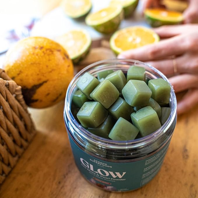 Akasha Superfoods Sea Moss Glow Gummies, Hair, Skin & Nails Vitamins with Seamoss, Pearl Powder, Vitamin E, Aloe Vera, Liposomal Vitamin C, and Irish Sea Moss, Gummies for Women & Men, 60 Count