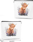 Western cosmetic bag highland cow