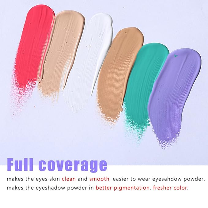 MAEPEOR Matte Eyeshadow Primer 6 Colors Prevent Oily Lids and Creasing Eye Primer Base Long-lasting Waterproof & Smudgeproof Eye Base Makeup for All Shadows (1 Medium)