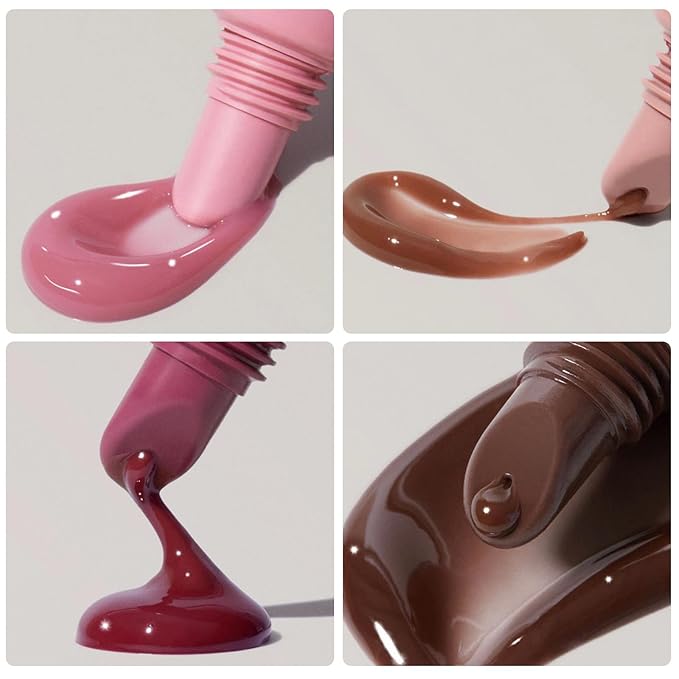 5 Colors Mirror Lip Glaze, Plumping Hydrating Gloss, Long-Lasting Moisturizing Non-Sticky Oil, Quick Full Lip Color