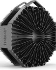 iTokGoK® Premium Silver-Infused Dual-Sided Design 2-in-1 Silicone Body Scrubber for Shower,Body Brush Buffer Scrubber for Men and Women for All Skin, Ergonomic No-Slip Handle, Easy to Clean - Black