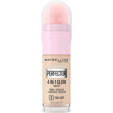 Maybelline New York Instant Age Rewind Instant Perfector 4-In-1 Glow Makeup - Primer, Concealer, Highlighter and BB Cream in 1, Fair/Light, 0.68 fl oz