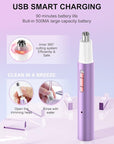 AHHFEI Rechargeable 5 in 1 Ear and Nose Hair Trimmer for Women, 2025 Professional Painless Eyebrow & Facial Hair Trimmer with Powerful Motor and Dual-Edge Blades Easy Cleansing
