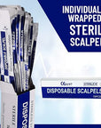 Disposable Scalpels| #10 Sharp Carbon-Steel Blades | Sterile Individual Pouches| for Dermaplaining, Podiatry, Crafts & More