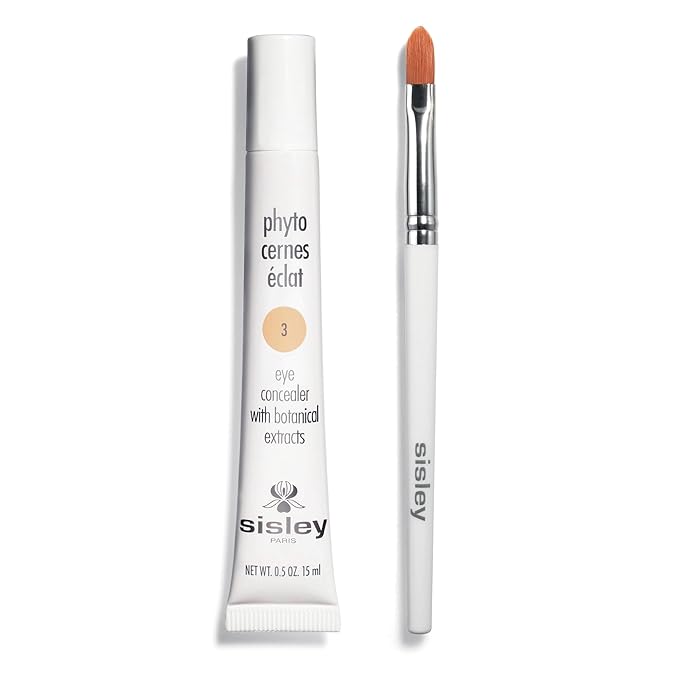 Sisley Paris Phyto-Cernes Eclat, No. 3 - 15 mL - Eye Concealer - Tinted Anti-Dark Circles Product - Instantly Masks Dark Circles & Targets Puffiness - Natural, Long-Wear Finish - Includes Brush