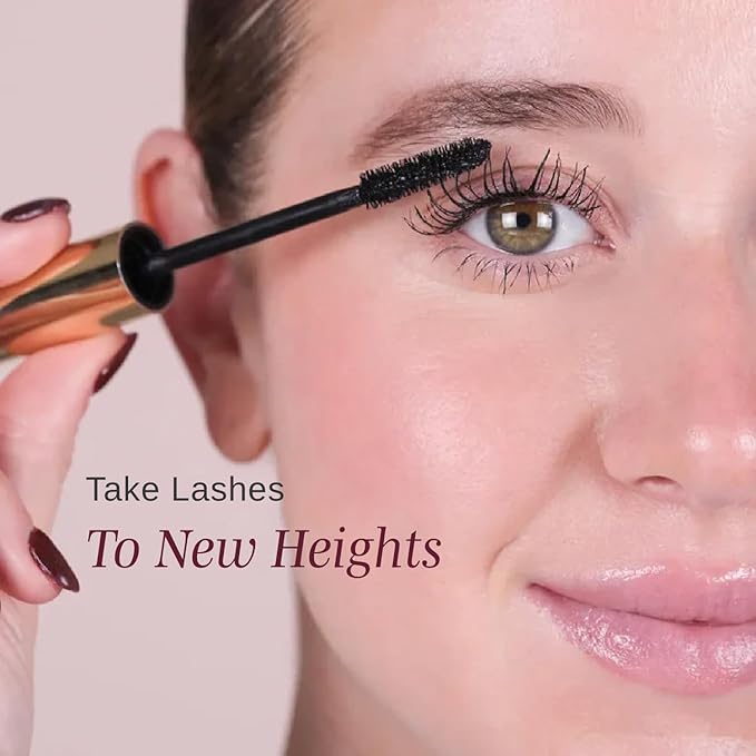 Wander Beauty Mile High Club Length + Define Black Mascara - Smudge-Proof, Lash Lengthening Mascara for a Full, Fanned Out Effect - Castor Oil + Peach Leaf Conditions & Strengthens - 0.31 fl oz