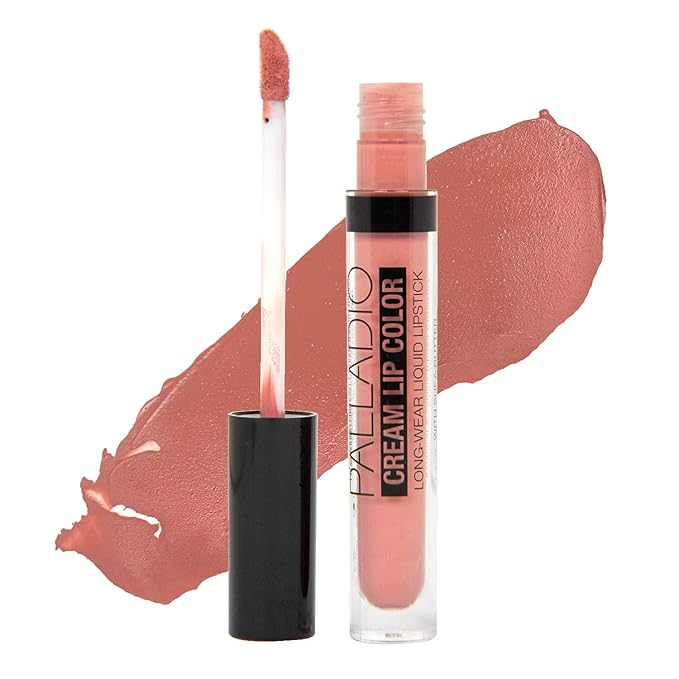 Palladio Long-Wear Cream Lip Color Liquid Lipstick, transfer proof high intensity color pigment, smooth lightweight formula, cream color matte finish, all day wear (Strip)