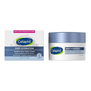 Cetaphil Deep Hydration Healthy Glow Daily Face Cream, 1.7 oz, 48 Hour Dry Skin Face Moisturizer for Sensitive Skin, With Hyaluronic Acid, Vitamin E & Vitamin B5