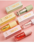 2Pack Big Brush Head Hydrating Lip Glow Oil Plumping Lip Tint, Hydrating Lip Gloss Tinted Lip Balm Transparent Lip Care, Long Lasting Nourishing Non-sticky Fresh Texture (Strawberry + Raspberry)
