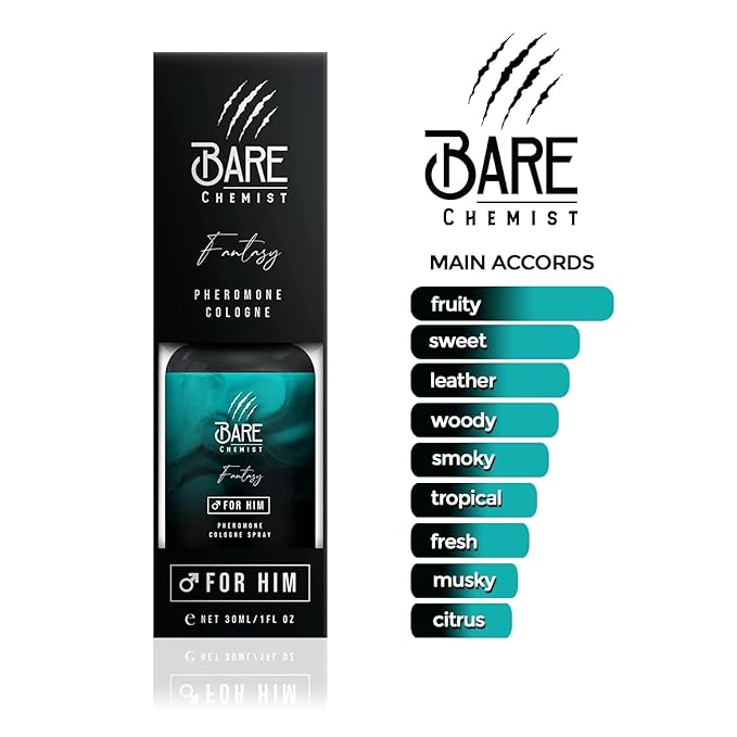 Fantasy Pheromone Cologne for Him - [Long Lasting Formula] Pheromone Perfume Cologne for Men 1oz. - Blackcurrant, Pinapple, Bergamot