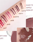 3-in-1Mocha Brown Matte Lip Stain Kit | Waterproof Lip Liner + Hydrating Matte Lip Gloss + Nourishing Lip Oil | Long Lasting Plumping to Create Perfect Lip Makeup.10#